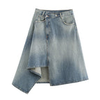 Asymmetrischer Jeansrock in Midi Länge