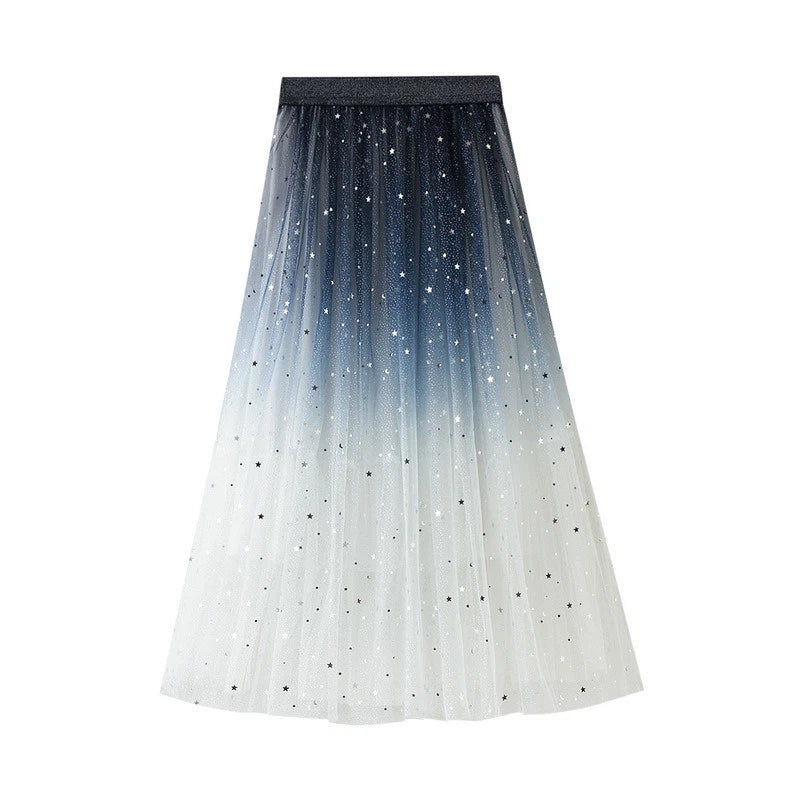 Damen Tutu  Rock in A Linie aus Mesh mit Sternenmuster