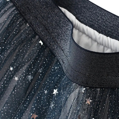 Damen Tutu  Rock in A Linie aus Mesh mit Sternenmuster