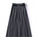 Damen Faltenrock in A Linie mit hoher Taille
