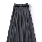 Damen Faltenrock in A Linie mit hoher Taille