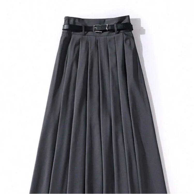 Damen Faltenrock in A Linie mit hoher Taille