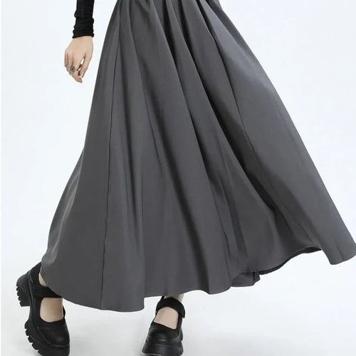 Damen Faltenrock in A Linie mit hoher Taille