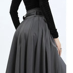 Damen Faltenrock in A Linie mit hoher Taille