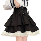 Japanischer Minirock in A Linie mit hohem Bund